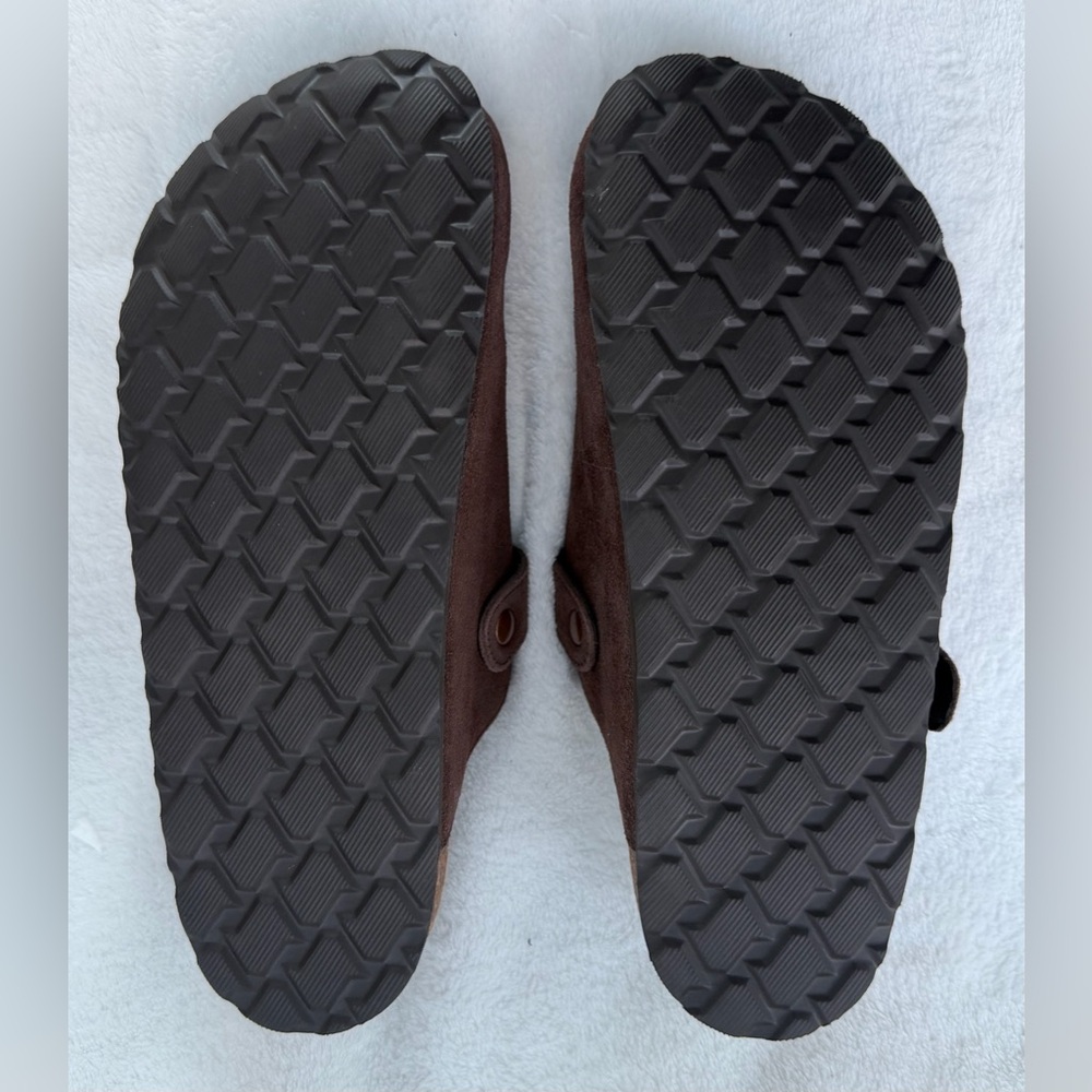 Qomfort Women’s Genuine Suede Clogs Mocha Size 43 US 10.5-11 NEW Molded Footbed - Picture 10 of 16